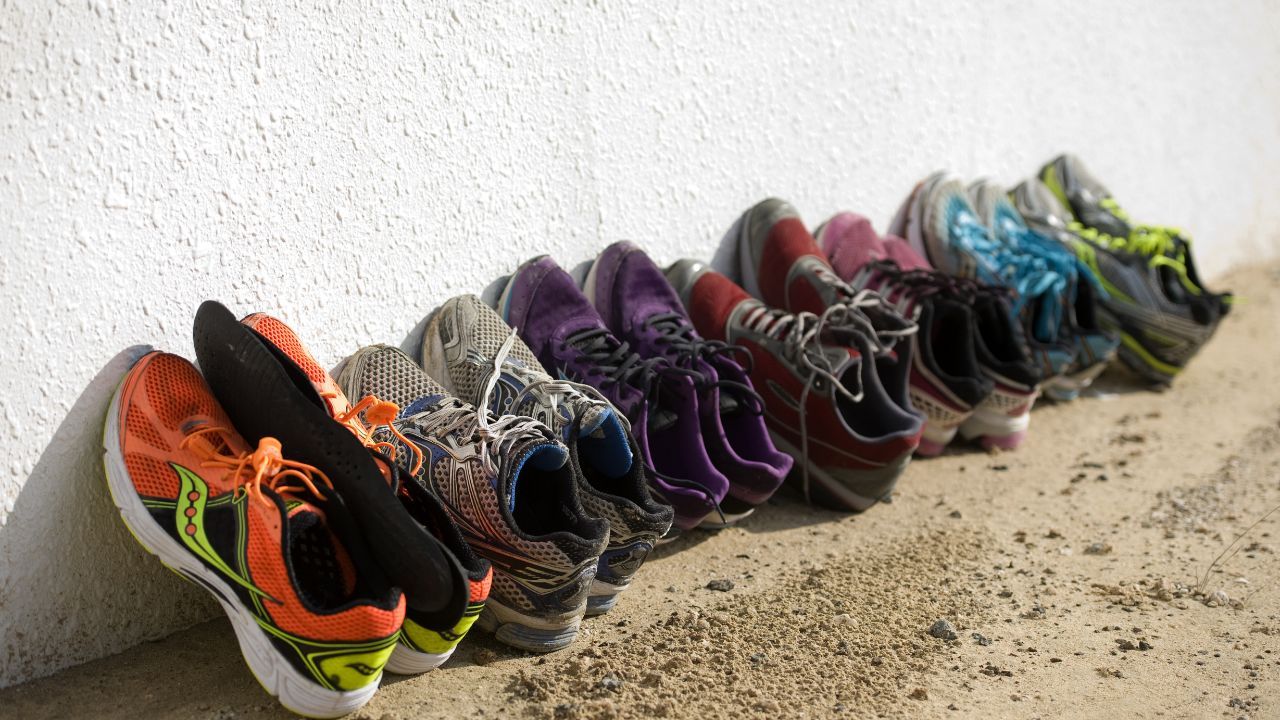 A selection of running shoes suitable for walking