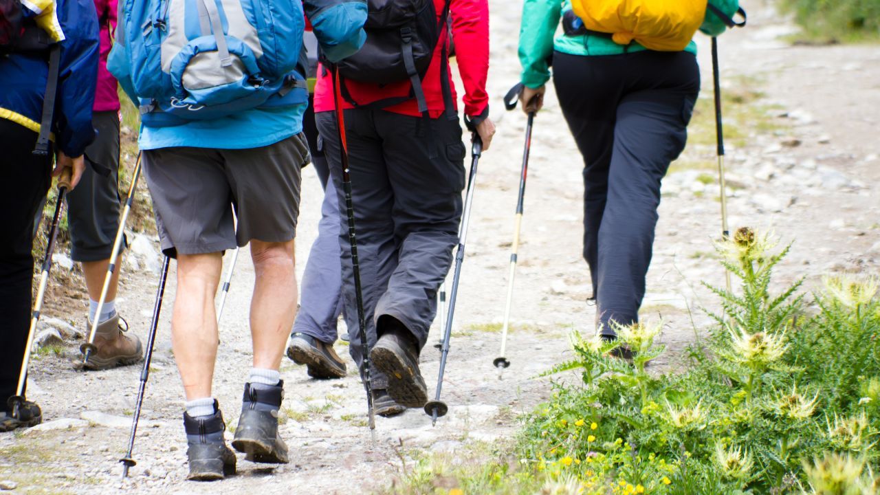 Hikers hikers wearing layers of clothing