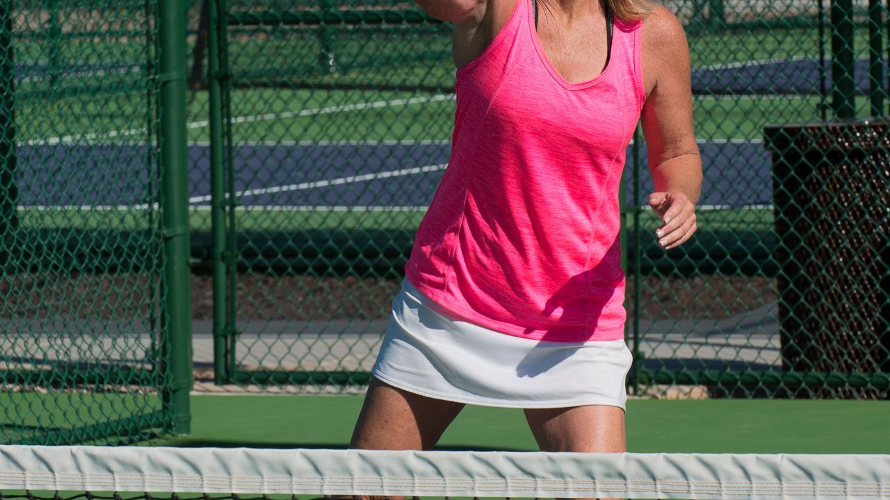 pickleball player wearing a pickleball tank top or t shirt