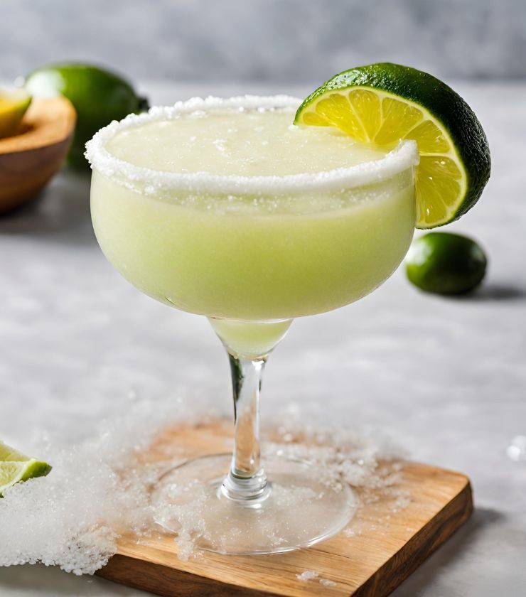 A picture of a classic margarita in a glass