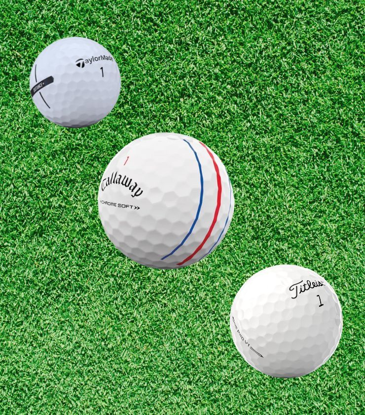 the best golf balls including Titleist Pro V1, Callaway Chrome Soft, and TaylorMade